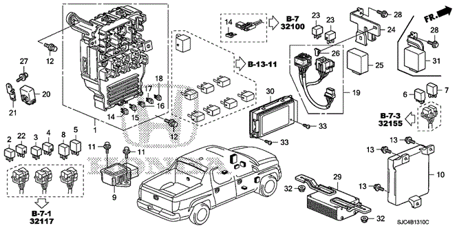 ELECTRICAL / EXHAUST / HEATER / FUEL/CONTROL UNIT (CABIN) (1) for 2007 Honda RIDGELINE #1