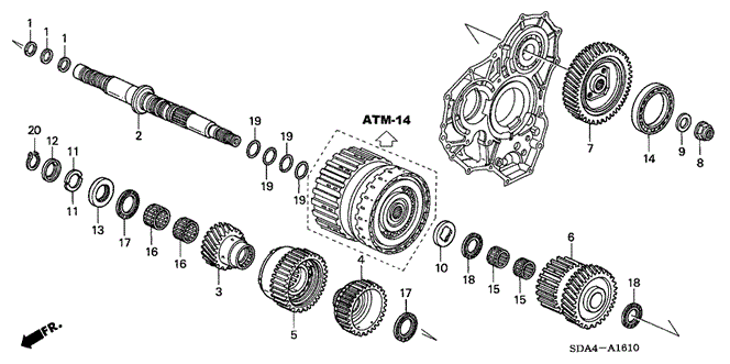 TRANSMISSION - AUTOMATIC/AT SECONDARY SHAFT (V6) for 2003 Honda ACCORD SEDAN #1