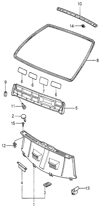 INTERIOR / BUMPER/TAILGATE TRIM for 1979 Honda ACCORD HATCHBACK #1