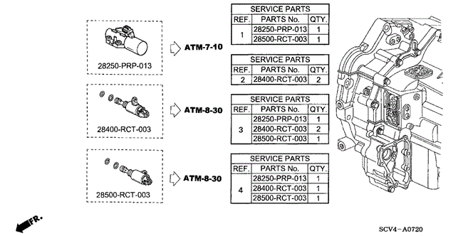 TRANSMISSION - AUTOMATIC/AT SOLENOID VALVE SET for 2003 Honda ELEMENT #1