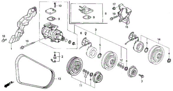 BODY / AIR CONDITIONING/A/C COMPRESSOR (3) for 1993 Honda ACCORD COUPE #1