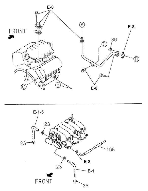 ENGINE/EMISSION HOSE for 1999 Honda PASSPORT #1