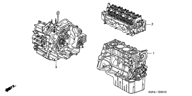 CIVIC COUPE ENGINE ASSY. - TRANSMISSION ASSY.