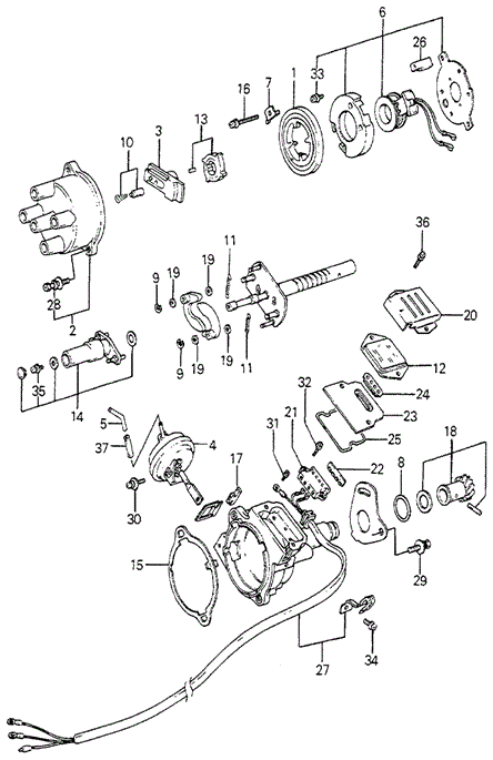 ENGINE/DISTRIBUTOR COMPONENTS (TEC) for 1983 Honda ACCORD SEDAN #1
