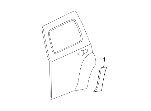 HHR EXTERIOR TRIM - REAR DOOR