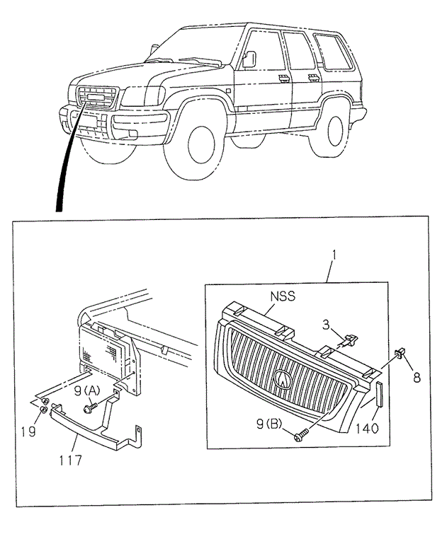 INTERIOR / BUMPER/FRONT GRILLE for 1998 Acura SLX #1