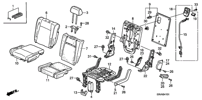 INTERIOR / BUMPER/REAR SEAT (R.) for 2008 Honda PILOT #1