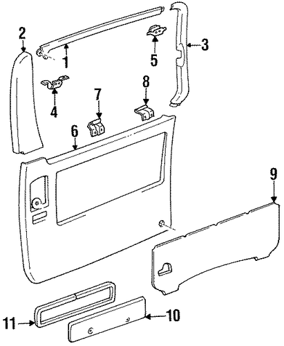 Previa INTERIOR TRIM - SIDE DOOR