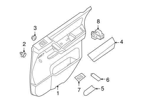 QX56 INTERIOR TRIM - REAR DOOR