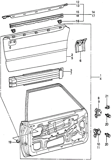 BODY / AIR CONDITIONING/DOOR PANEL for 1979 Honda ACCORD HATCHBACK #1