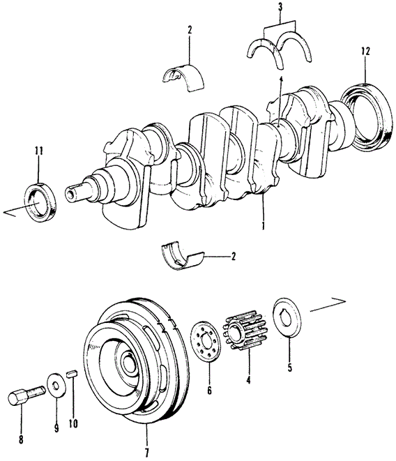 ENGINE/CRANKSHAFT for 1973 Honda CIVIC 1200 COUPE #1