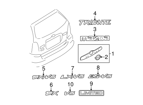Tribute EXTERIOR TRIM - LIFT GATE
