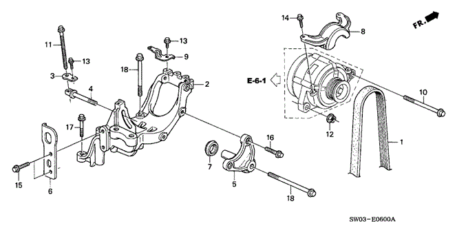 NSX ALTERNATOR BRACKET