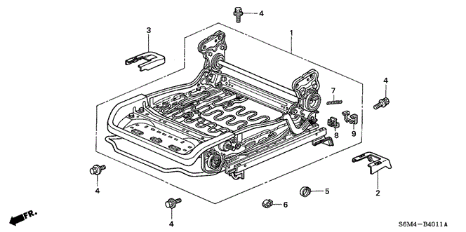 RSX FRONT SEAT COMPONENTS (L.) (MANUAL HEIGHT)