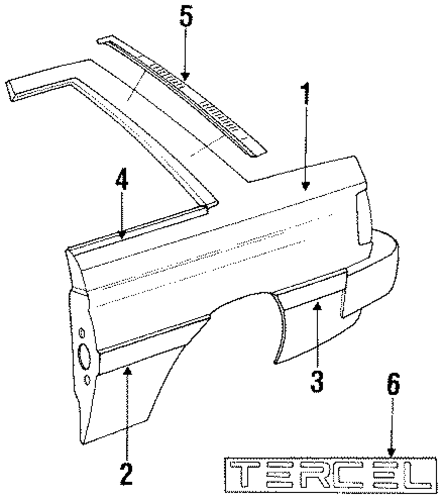 Tercel EXTERIOR TRIM - QUARTER PANEL