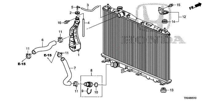 CIVIC SEDAN RADIATOR HOSE - RESERVE TANK (1.8L)