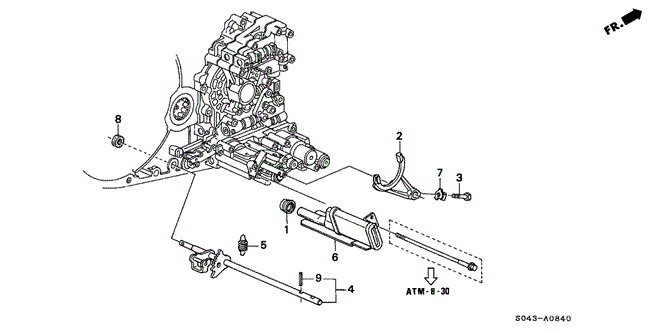 TRANSMISSION - AUTOMATIC/AT SHIFT SHAFT (A4RA) for 1997 Honda CIVIC SEDAN #1