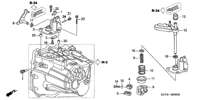 TRANSMISSION - MANUAL/MT SHIFT ARM for 2004 Honda ELEMENT #1