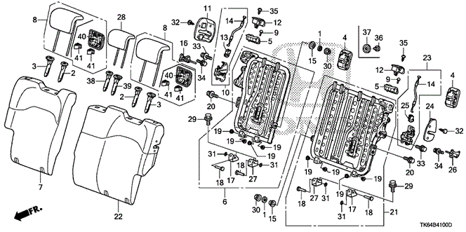 INTERIOR / BUMPER/REAR SEAT-BACK for 2009 Honda FIT #1