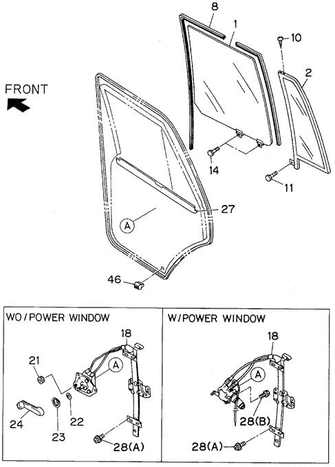 BODY / AIR CONDITIONING/REAR DOOR GLASS - REGULATOR for 1996 Honda PASSPORT #1