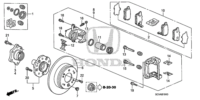 CHASSIS/REAR BRAKE (DISK) for 2008 Honda ELEMENT #1