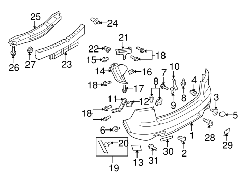 CX-9 BUMPER & COMPONENTS - REAR
