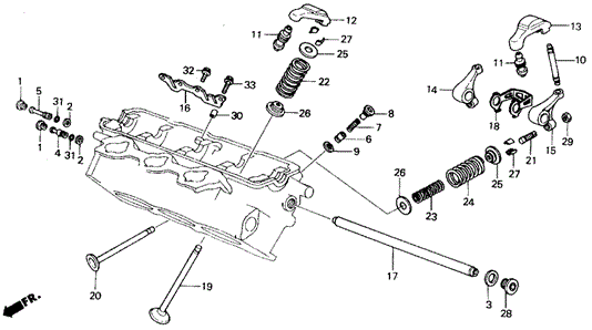 LEGEND COUPE VALVE - ROCKER ARM (RR.)
