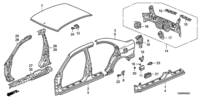 BODY / AIR CONDITIONING/OUTER PANEL - REAR PANEL (PLASMA STYLE PANEL) for 2003 Honda CIVIC HYBRID #1