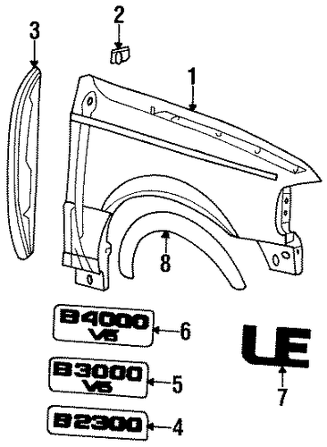 B2300 EXTERIOR TRIM - FENDER