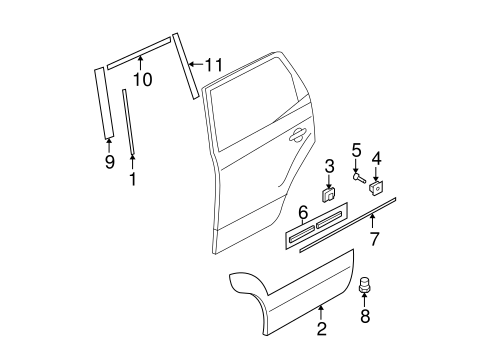 Tucson EXTERIOR TRIM - REAR DOOR