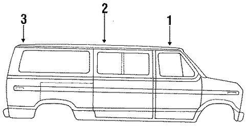E-250 Econoline Club Wagon EXTERIOR TRIM - ROOF