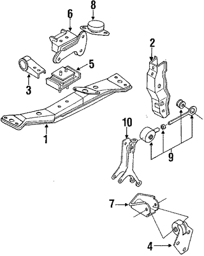 Justy ENGINE & TRANS MOUNTING