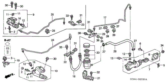 CHASSIS/CLUTCH MASTER CYLINDER for 2003 Honda ACCORD COUPE #1