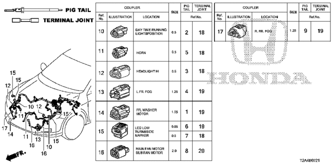 ACCORD SEDAN ELECTRICAL CONNECTORS (FR.) (2)