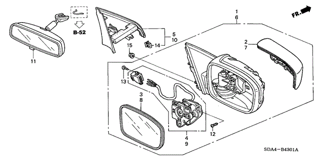 ACCORD SEDAN MIRROR (REMOTE CONTROL)
