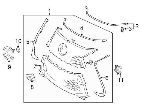 GS450h GRILLE & COMPONENTS