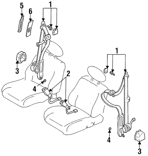 626 FRONT SEAT BELTS