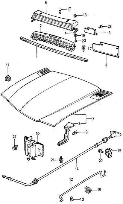 BODY / AIR CONDITIONING/HOOD for 1981 Honda ACCORD HATCHBACK #1