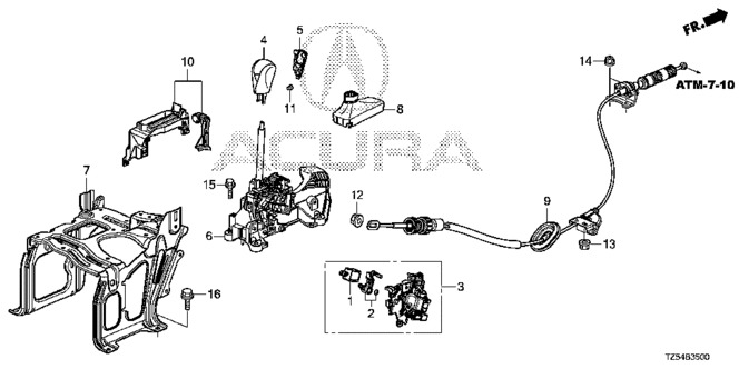 CHASSIS/SELECT LEVER for 2014 Acura MDX #1