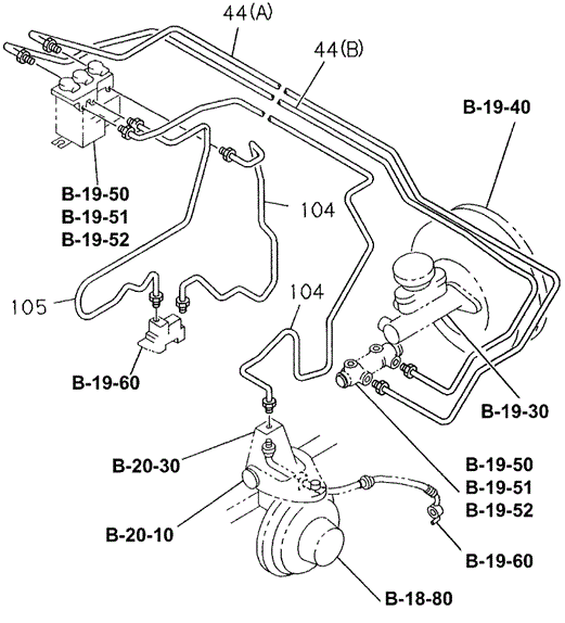 CHASSIS/BRAKE PIPING OIL (REAR ENGINE ROOM) for 1997 Honda PASSPORT #1