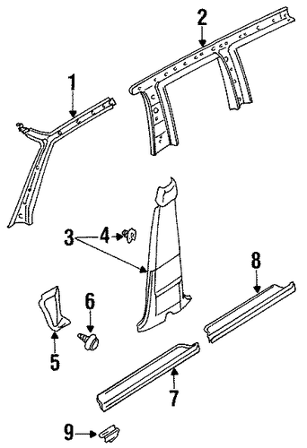 MPV INTERIOR TRIM - PILLARS