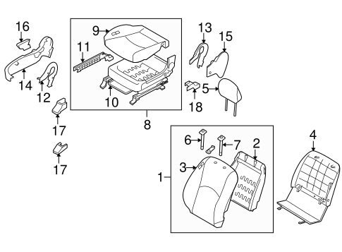Borrego FRONT SEAT COMPONENTS