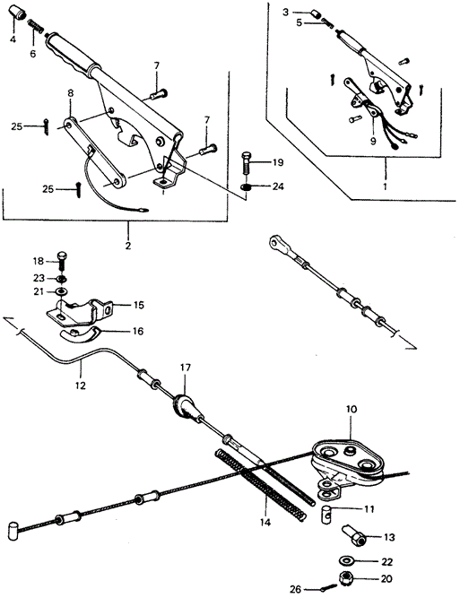 CHASSIS/PARKING BRAKE for 1975 Honda CIVIC 1200 HATCHBACK #1