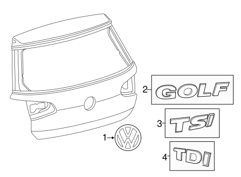 Golf EXTERIOR TRIM - LIFT GATE 2