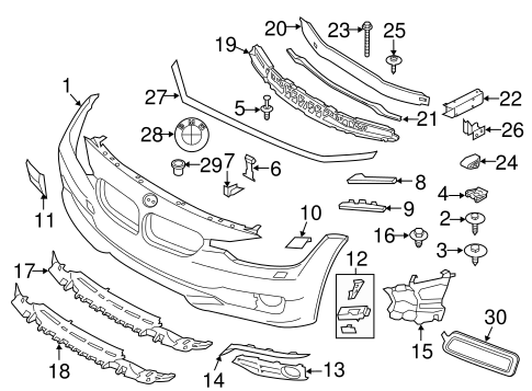 328i GT xDrive BUMPER & COMPONENTS - FRONT 2