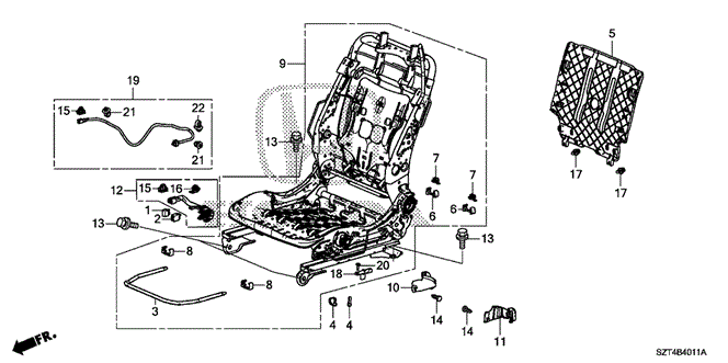 INTERIOR / BUMPER/FRONT SEAT COMPONENTS (L.) (MANUAL HEIGHT) for 2011 Honda CR-Z #1