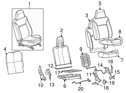 i-290 FRONT SEAT COMPONENTS