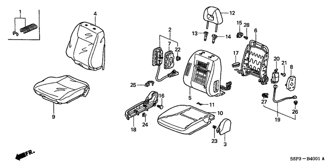 INTERIOR / BUMPER/FRONT SEAT (R.) for 2003 Honda CIVIC COUPE #1