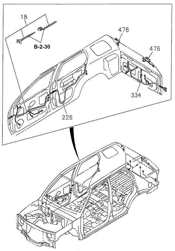 ELECTRICAL / EXHAUST / HEATER / FUEL/WIRING HARNESS (SIDE - REAR) for 1999 Honda PASSPORT #1