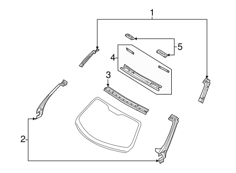 PT Cruiser WINDSHIELD HEADER & COMPONENTS